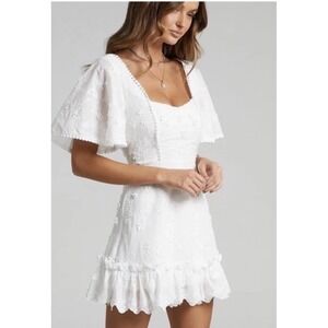 showpo stephanie mini dress Showpo. | Dresses | Stephane Mini Dress Corset Scoop Neck Fit And Flare  Dress In Ivory